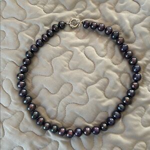 Black freshwater pearl necklace
